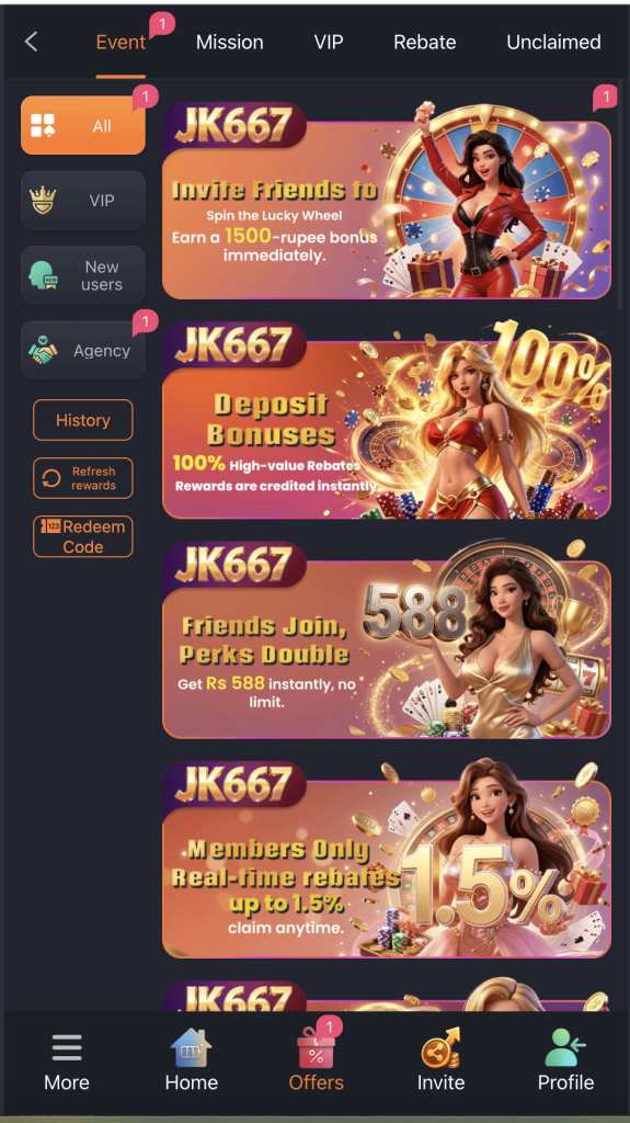 JK667 screenshot 1 – real money earning app Pakistan